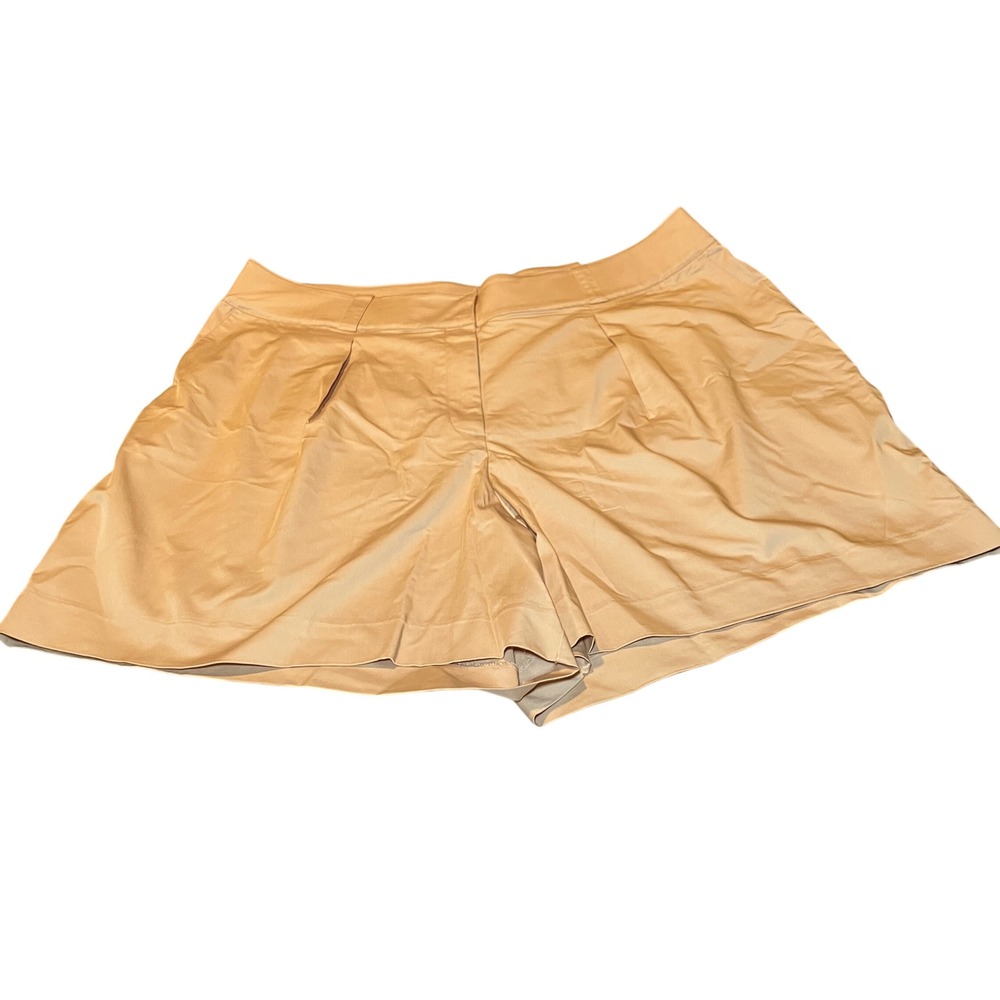Lane Bryant Chino Shorts Women 22 Tan New Mid-Rise Pleated The Chino Collection